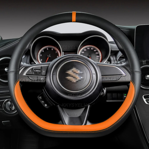 Leather steering wheel cover - wheel,